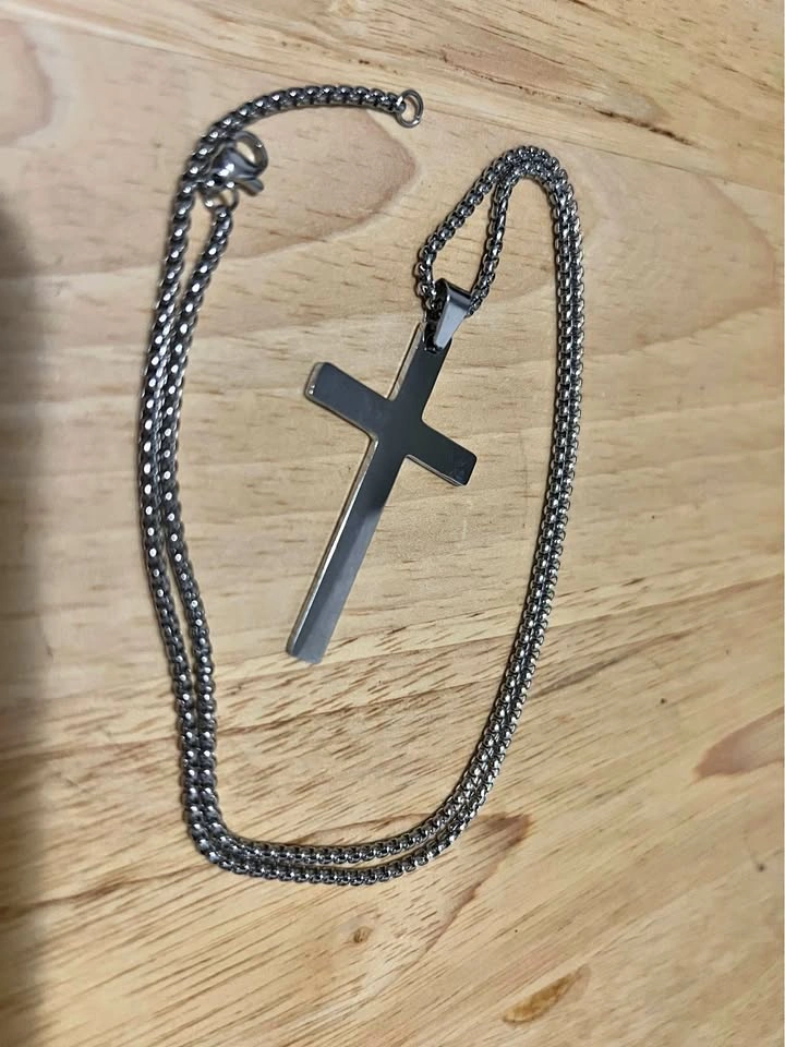 1pc Men's Stainless Steel Necklace, Classic Jewelry Gift
