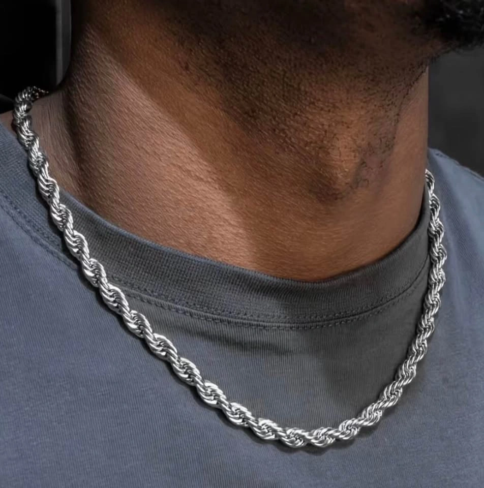 Stainless Steel 4mm Rope Chain Necklace - photo 4
