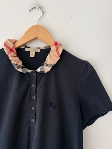 Burberry Brit Women's Nova Check Puff Collar Polo Shirt Size XL - photo 2