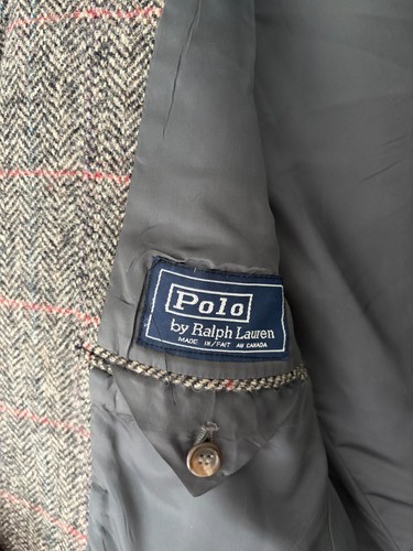 Vintage Polo Ralph Lauren Herringbone Wool Mens Blazer Jacket Si - photo 3