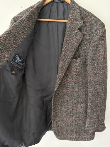 Vintage Polo Ralph Lauren Herringbone Wool Mens Blazer Jacket Si - photo 5