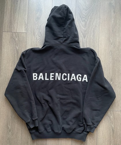 Balenciaga Big Back Logo Archetype SS18 Hoodie Size L