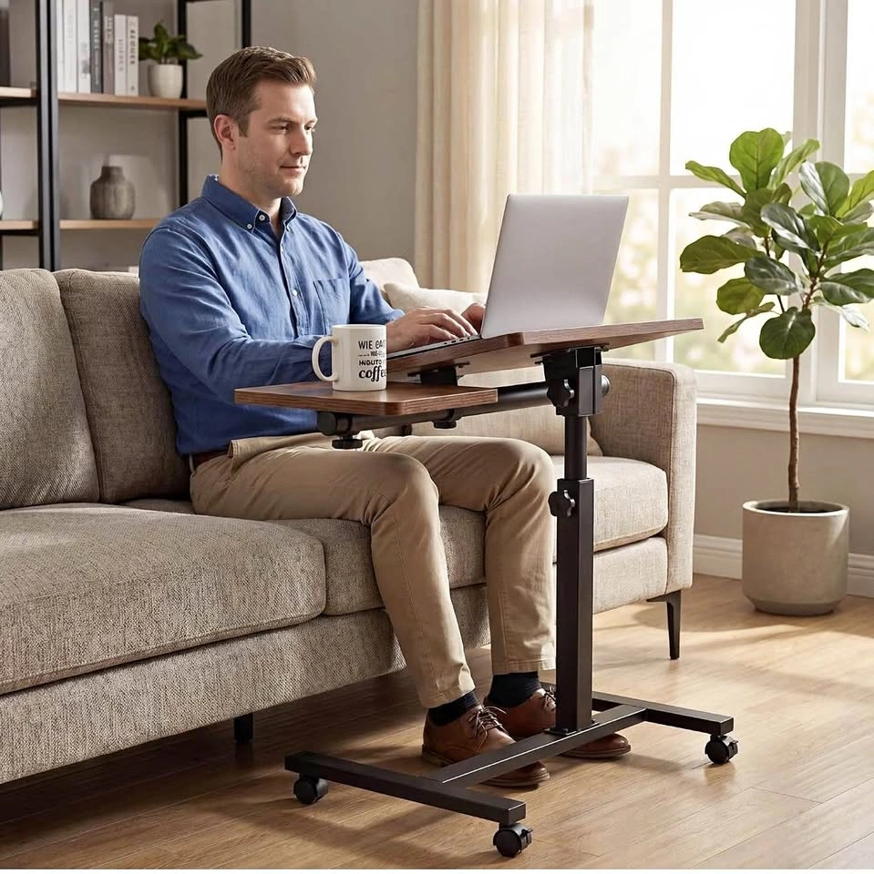 Rolling Laptop Desk, Adjustable Height Overbed Table - photo 2