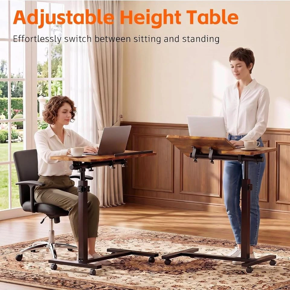 Rolling Laptop Desk, Adjustable Height Overbed Table - photo 4