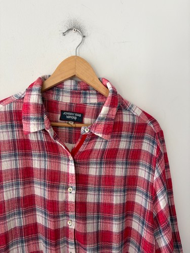Johnny Was Workshop Plaid Embroidered Gauze Shirt Size XL - photo 2