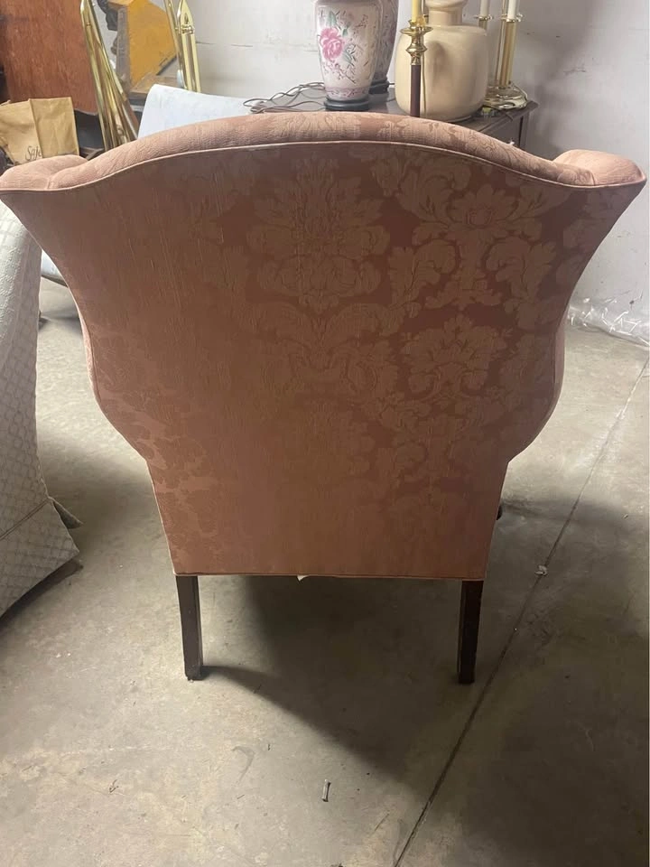 Vintage Damask Wingback Armchair - photo 4