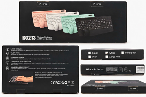 Trueque KC213 Wireless Keyboard & Mouse Combo White