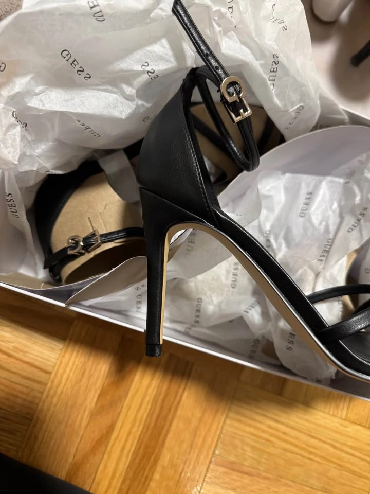 GUESS Black Strappy Heels – Size 6 - photo 3