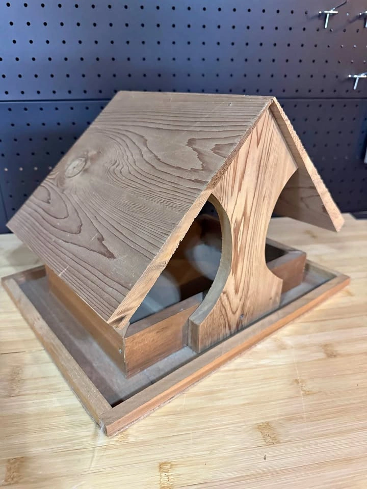 Brand New Handmade Wooden Fly-Through Bird Feeder