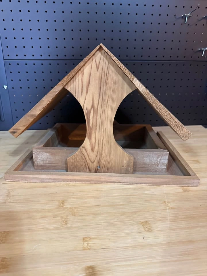 Brand New Handmade Wooden Fly-Through Bird Feeder - photo 2