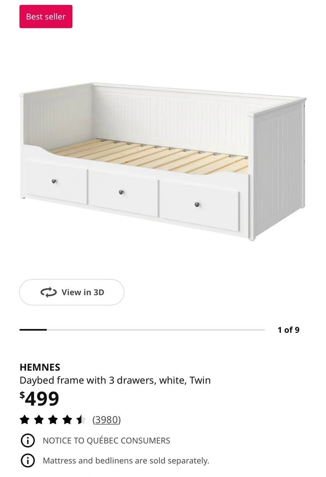 IKEA HEMNES Daybed + 2 Twin Mattresses - photo 4