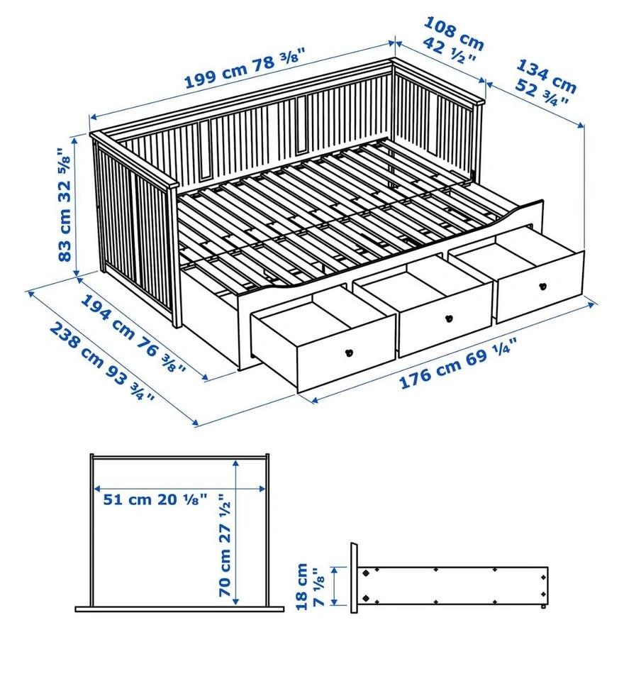 IKEA HEMNES Daybed + 2 Twin Mattresses - photo 5