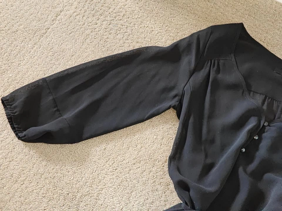 Le Chateau - Womens Sheer Black Top Shirt - Size Small - photo 2