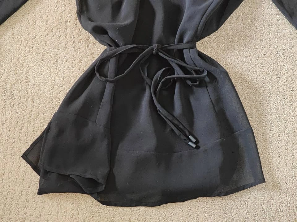Le Chateau - Womens Sheer Black Top Shirt - Size Small - photo 4