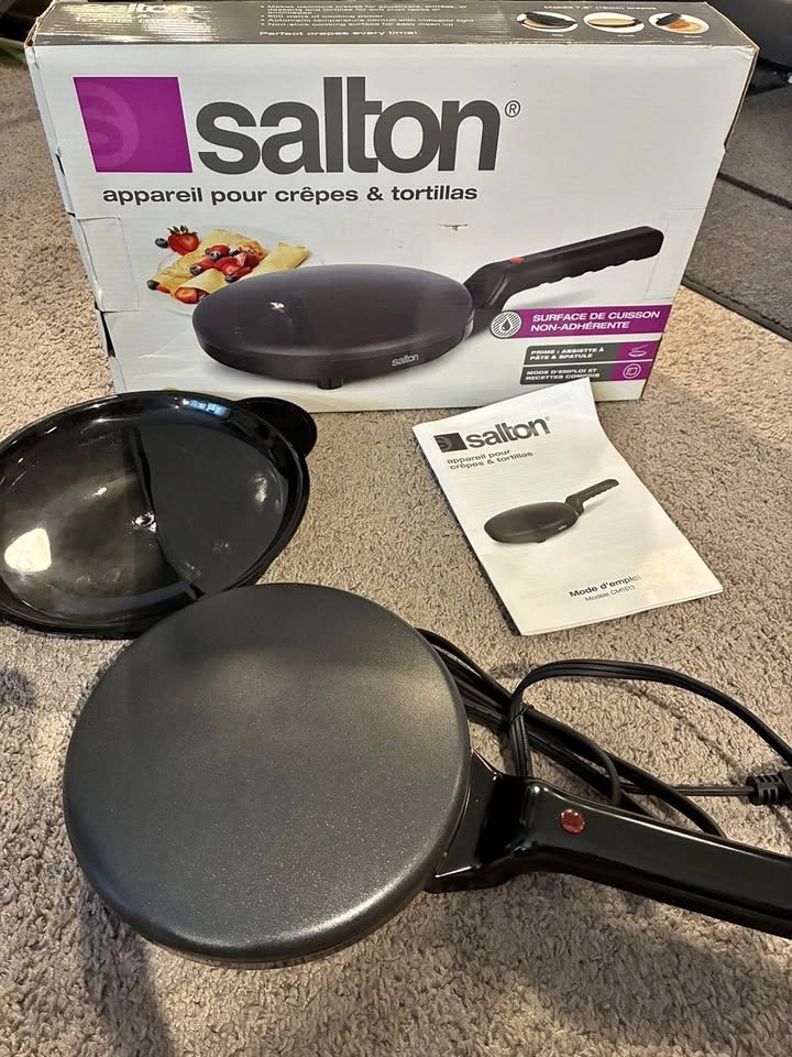 Salton Crepe & Tortilla Maker 7.5" – Model CM1013