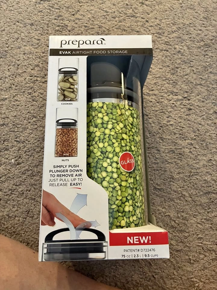 Prepara Evak Glass Airtight Coffee Canister 75oz / 2.3L – New in