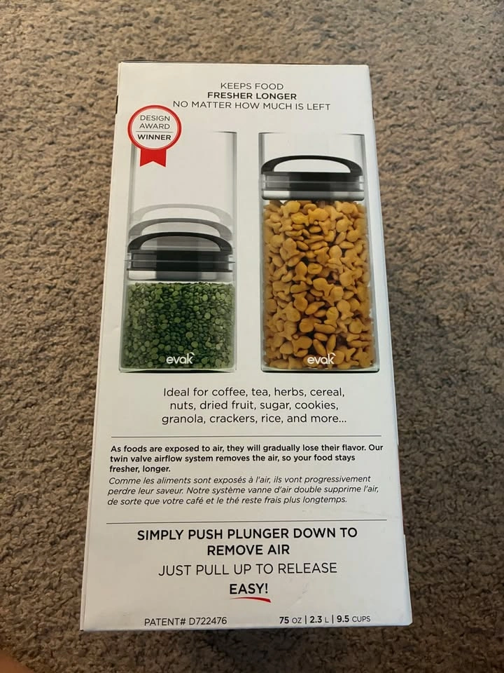 Prepara Evak Glass Airtight Coffee Canister 75oz / 2.3L – New in - photo 4