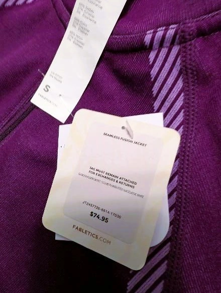 Fabletics Cropped Training Jacket (Size Small, Purple) - photo 4