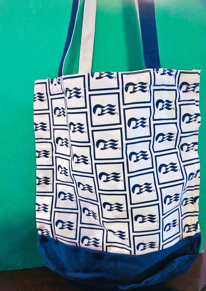 Princess Cruise Line Canvas Tote Bag (Ivory/Blue)