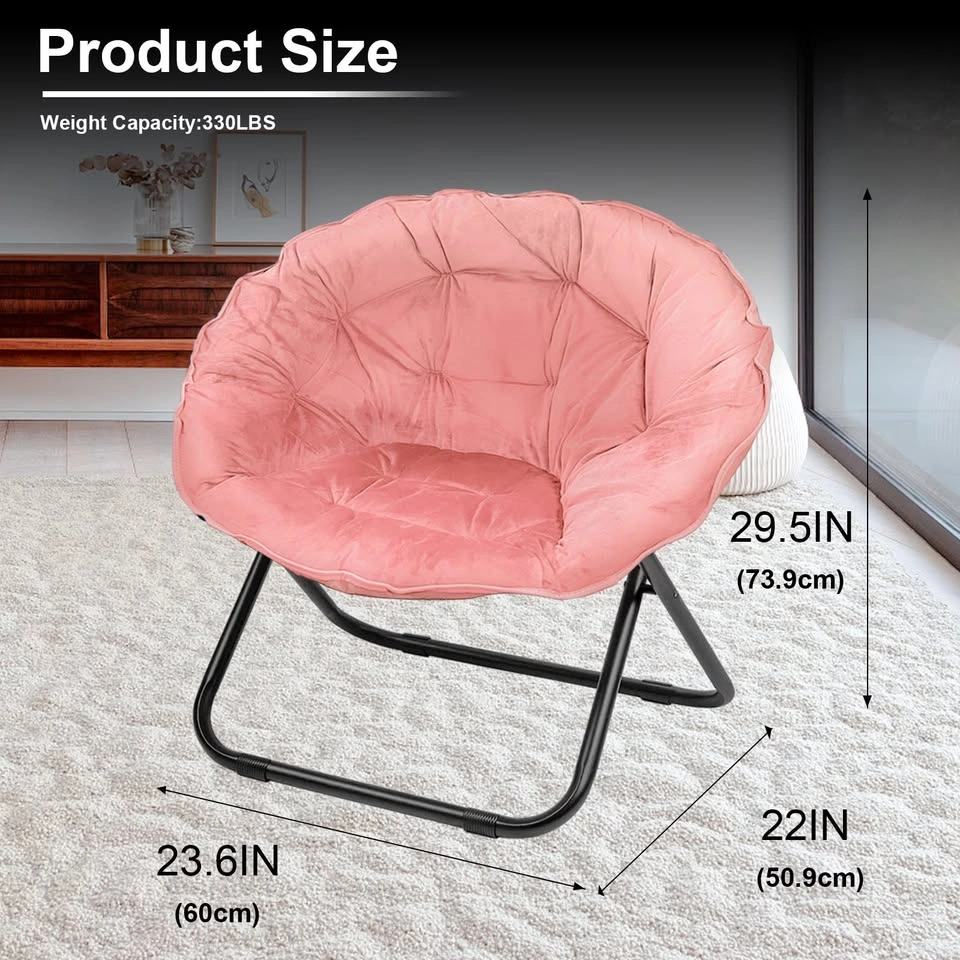 New Foldable Oversized Moon Saucer Chair (3 pink, 1 grey) - photo 4