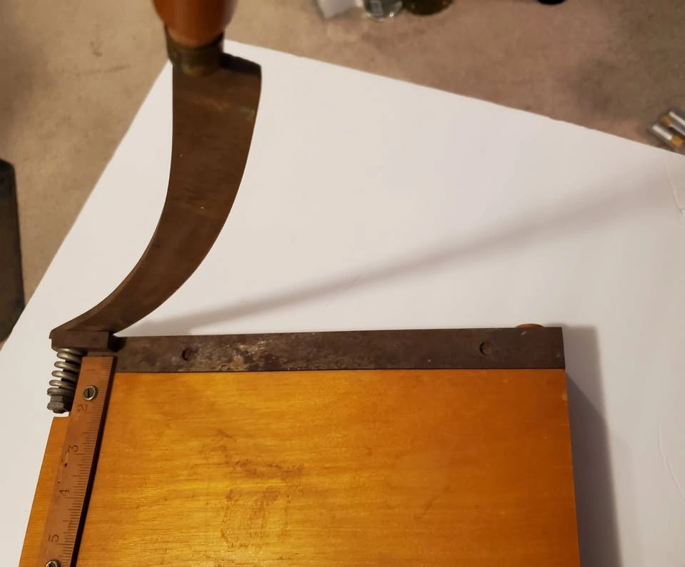 Vintage Guillotine Paper Trimmer/Cutter (11" Hard Wood Base) - photo 2