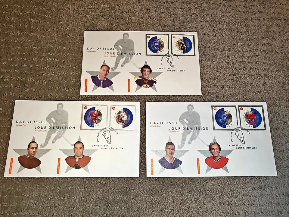 First Day Covers FDC - 2002 NHL Hockey All-Stars 3 Day of Issue