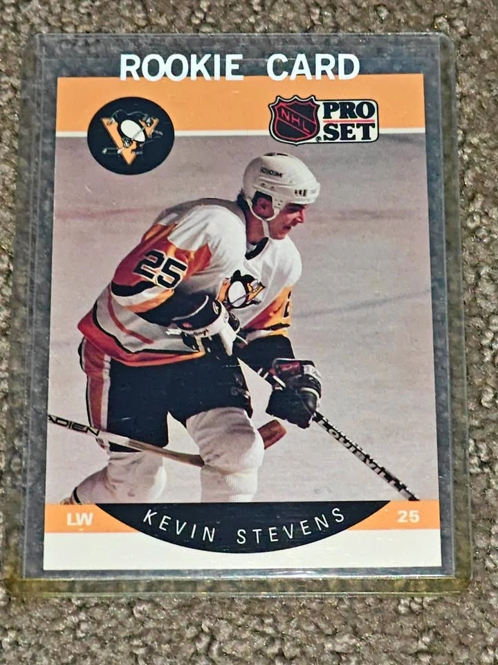 1990-91 Pro Set #240 Kevin Stevens Rookie Penguins Hockey Card