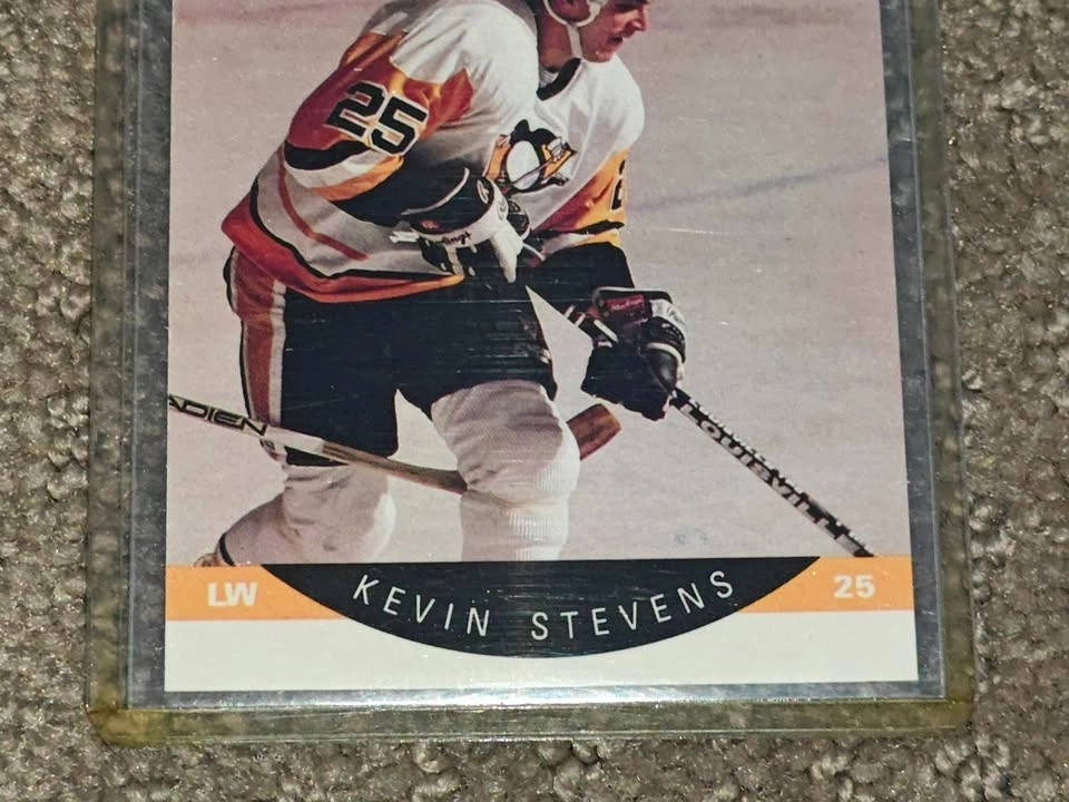 1990-91 Pro Set #240 Kevin Stevens Rookie Penguins Hockey Card - photo 4