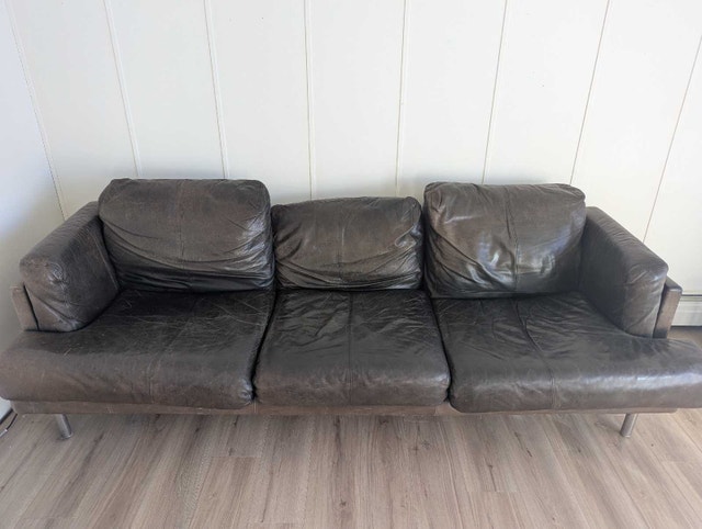 Genuine leather 3 seater sofa - photo 3