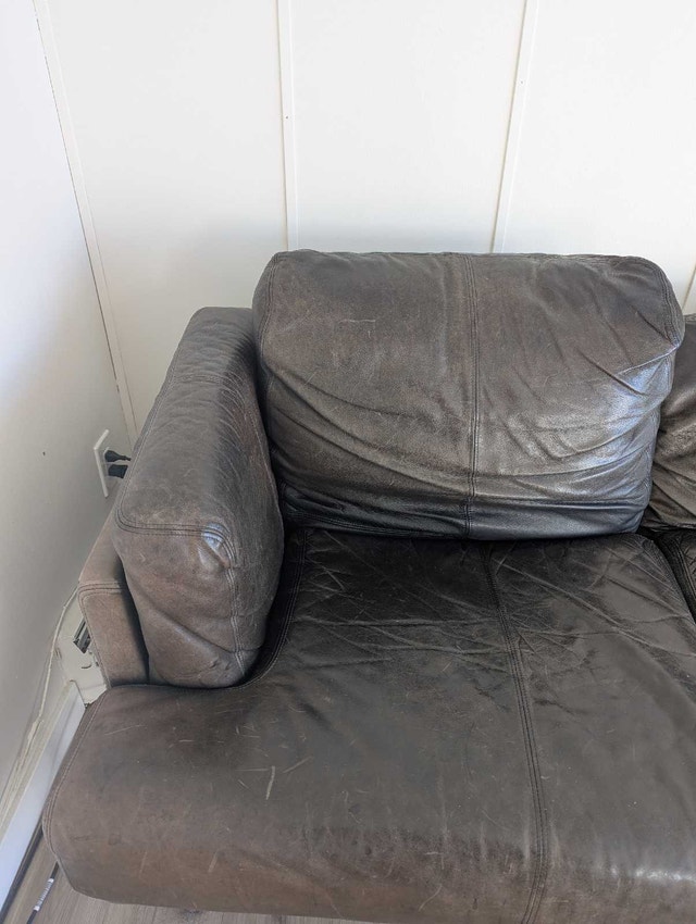 Genuine leather 3 seater sofa - photo 5