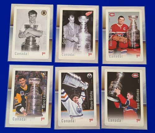 Gretzky Orr Lemieux Howe Richard Beliveau 2017 Stamp Set