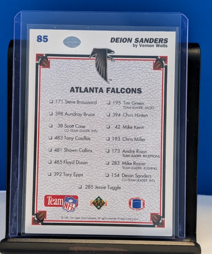 Deion Sanders 1990 1991 Upper Deck 3 Card Lot RC Yankees Falcons - photo 2
