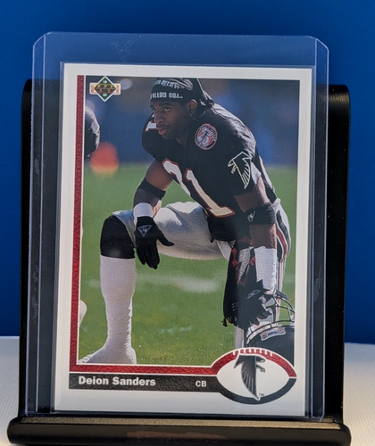 Deion Sanders 1990 1991 Upper Deck 3 Card Lot RC Yankees Falcons - photo 3