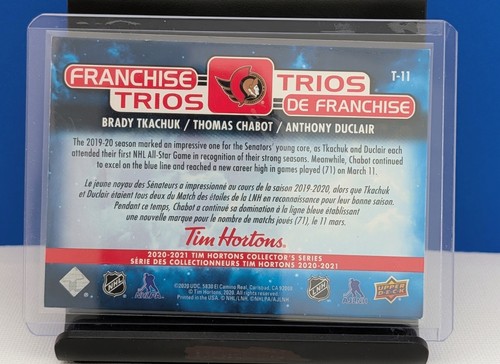 2020-21 Tim Hortons Franchise Trios T-11 Senators - photo 2