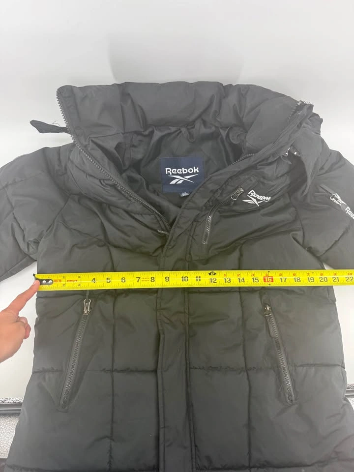 Reebok Boys’ Black Hooded Puffer Jacket – Large - photo 5