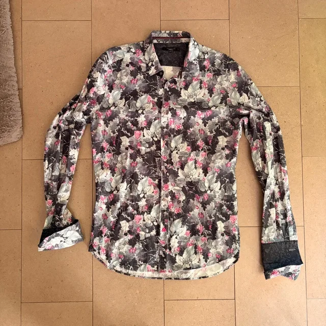Ted Baker Men's 100% cotton Floral Shirt-French Cuffs-15.5 MED