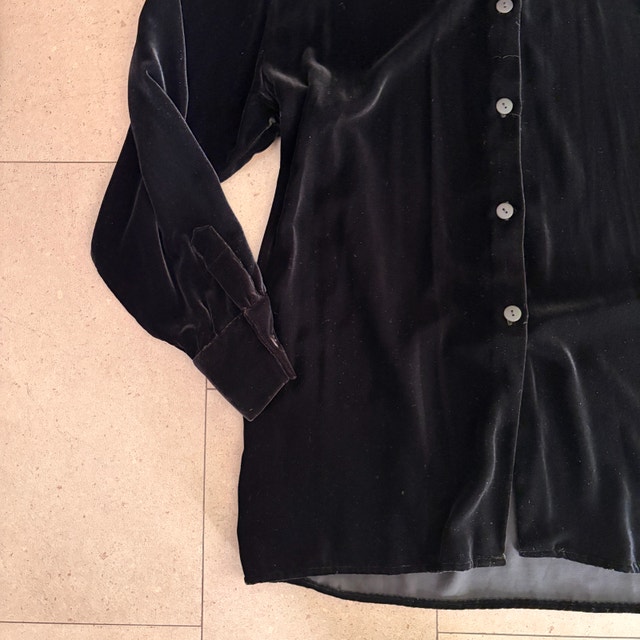 New w/ Tag Black Velvet Silk Blend Woman's Shirt Blouse-MED/LGE - photo 3