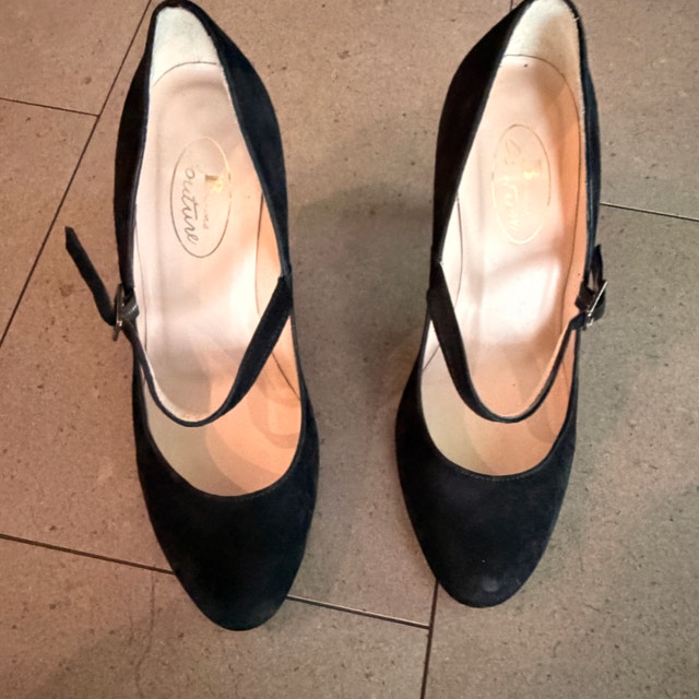 Browns Couture Mary Jane Black Suede Heel Pump - Size 37 - photo 2