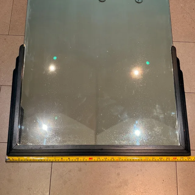 Art Deco Style Antique Vintage Bevelled Mirror on Wooden Base - photo 3