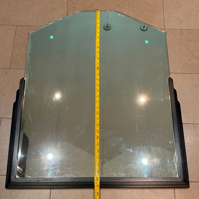 Art Deco Style Antique Vintage Bevelled Mirror on Wooden Base - photo 5