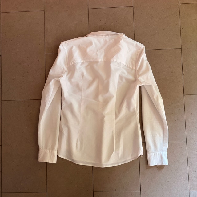 Ted Baker White shirt blouse Textured-pink contrast trim-Size 4 - photo 5