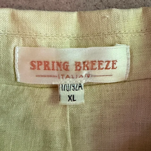 Spring Breeze Italian linen/cotton pale yellow jacket/blouse-XL - photo 2