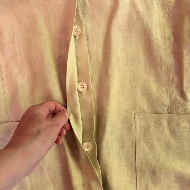 Spring Breeze Italian linen/cotton pale yellow jacket/blouse-XL - photo 3