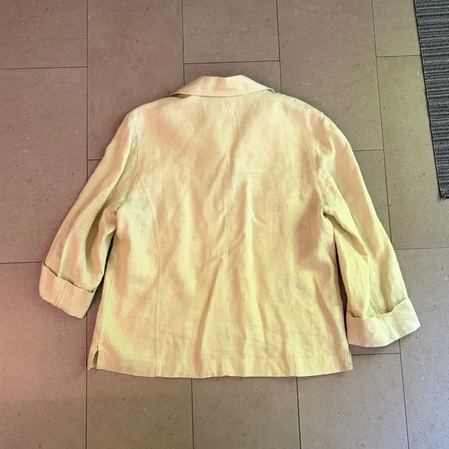 Spring Breeze Italian linen/cotton pale yellow jacket/blouse-XL - photo 4