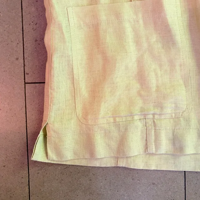 Spring Breeze Italian linen/cotton pale yellow jacket/blouse-XL - photo 5