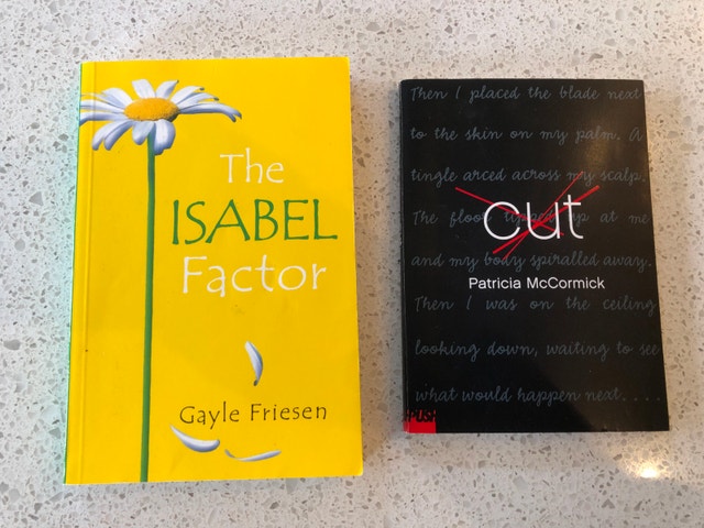 2 teen paperback books - The Isabel Factor and Cut