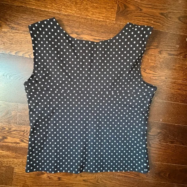 NEW Joseph Ribkoff black/white polka-dot sleeveless top-Size 14 - photo 3