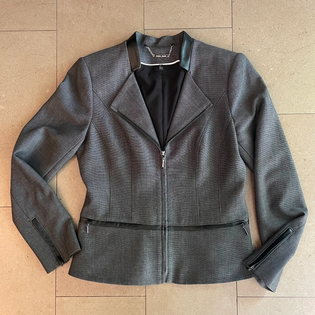 White House Black Market Blazer with faux leather trim-Size 6 - photo 2