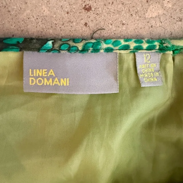 Vintage Y2k Linea Domani Aline Chartreuse Green Cotton Skirt-12 - photo 2