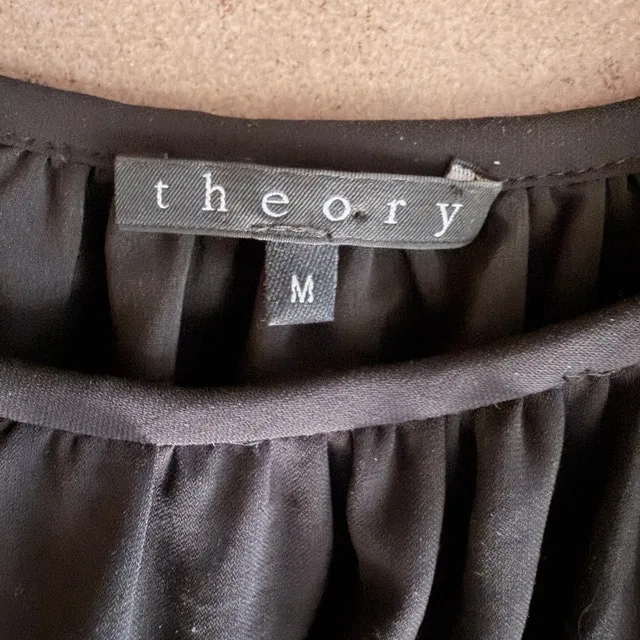 Theory Tylie Black Spaghetti Strap Maxi Dress Elastic Waist-Med - photo 3